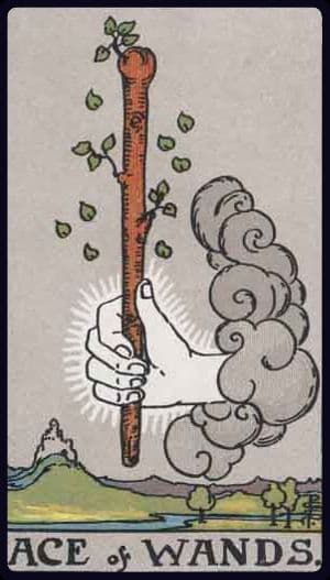 Ace of Wands Background Card